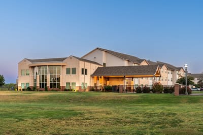 Exterior view of Wesley Court Senior Living facility