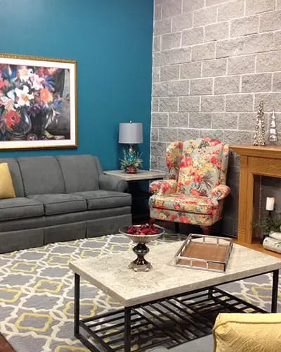 Cozy common area with seating and decor