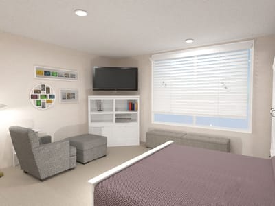 Cozy private resident room with modern furnishings