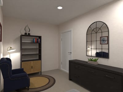 Cozy interior space with seating and decor
