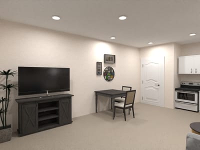 Cozy interior of a resident room with furnishings