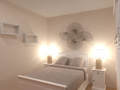 Private resident room with a bed and decor