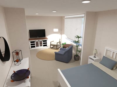 Cozy interior of a resident room with natural light
