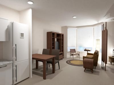 Well-furnished interior of a private living space