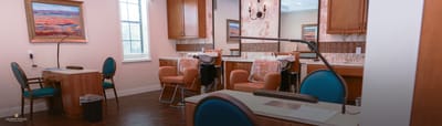Interior view of a hair salon area in the facility
