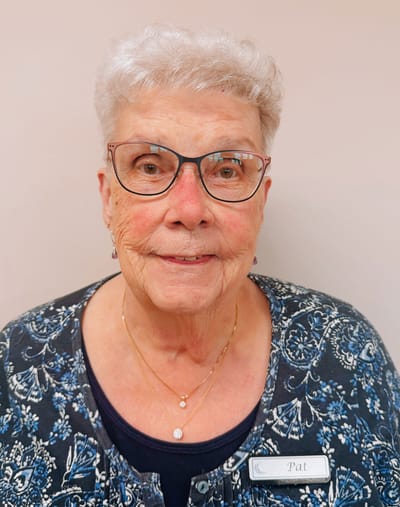 Close-up portrait of a senior resident named Pat