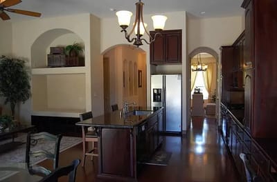 Interior view of a kitchen in a senior living facility