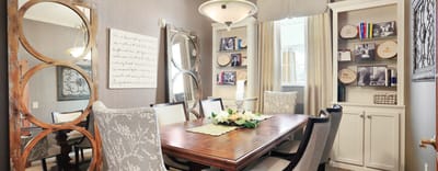 Cozy common area with dining table and decor