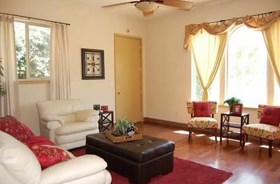 Cozy interior lounge area with comfortable seating