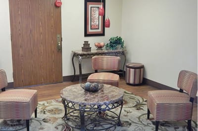 Cozy common area with seating and decor