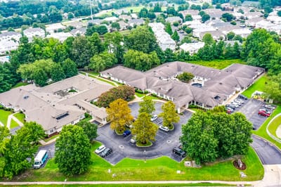 Aerial view of the Chesapeake Place Senior Living campus