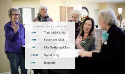Residents and staff engaged in activities at the facility