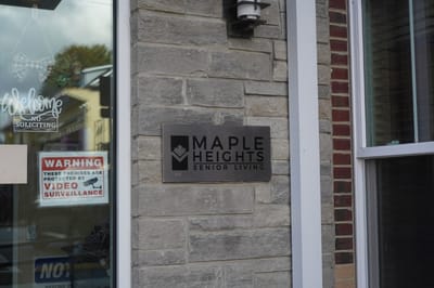 Facility logo displayed at the entrance