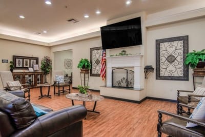 Cozy common area with seating and decor