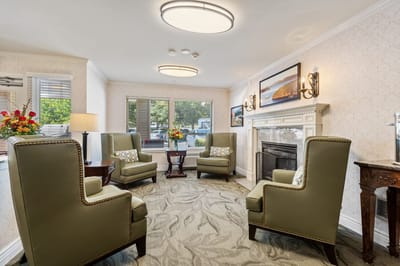 Interior view of a cozy lounge area with seating