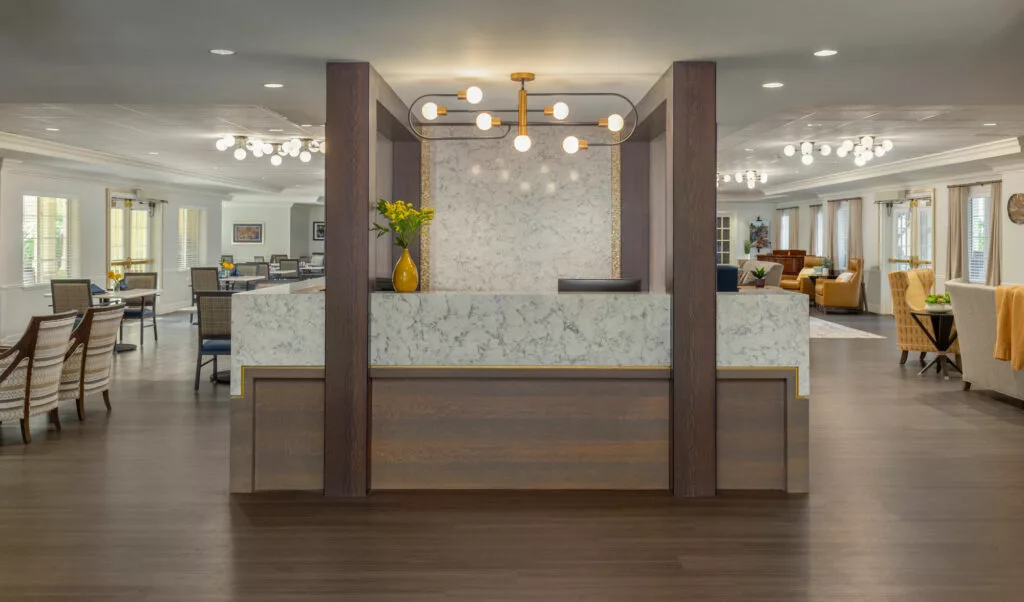Modern reception area with a welcoming ambiance