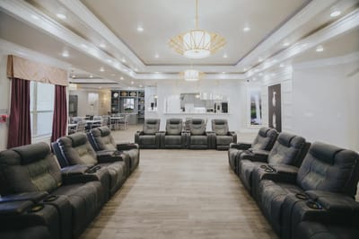 Bright and spacious common area with comfortable seating