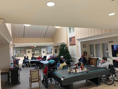 Residents participating in an activity in a common area