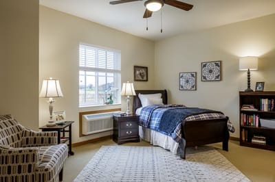 Cozy private resident room with furnishings