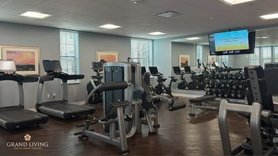 Well-equipped fitness center with exercise machines