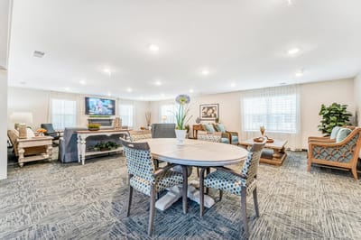 Bright common area with comfortable seating
