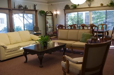 Cozy common area with comfortable seating and natural light