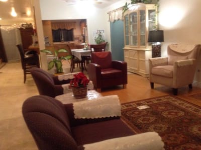 Cozy interior of a common area with seating