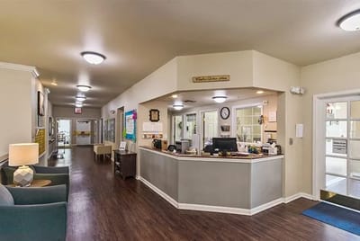 Bright and welcoming lobby and reception area