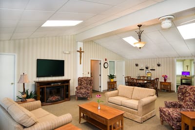 Common area with seating and dining space