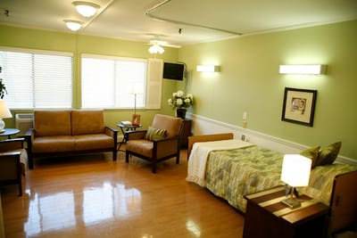 Cozy interior of a resident's room with furniture