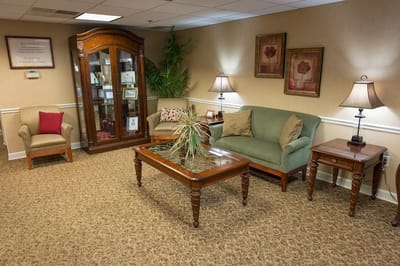 Cozy common area with seating and decor