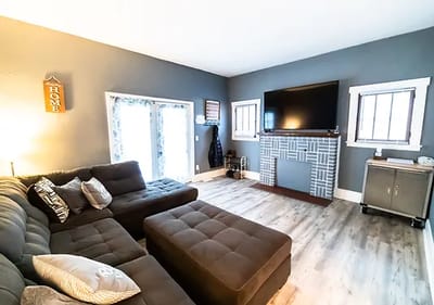 Cozy common area with seating and a television