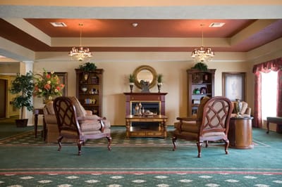 Cozy interior common area with seating and decor