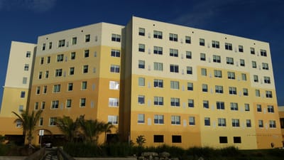 Exterior view of the Riverview Senior Resort building