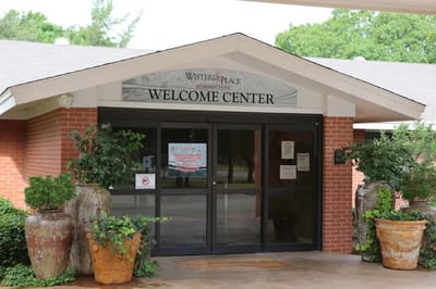 Exterior view of the Wisteria Place Welcome Center