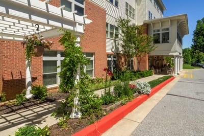 Exterior view of Woodholme Gardens with landscaping