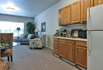 Cozy common area with seating and decor