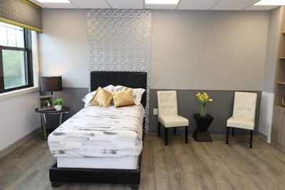 Comfortable private resident room with modern decor