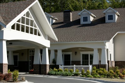 Exterior view of Eagle Mountain Assisted Living entrance