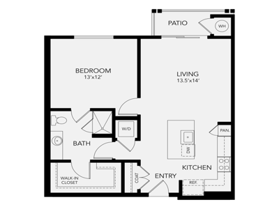 Architectural floor plan of a unit layout