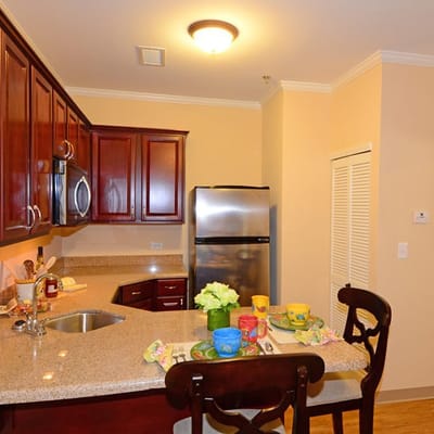 Interior view of a kitchen area in the facility