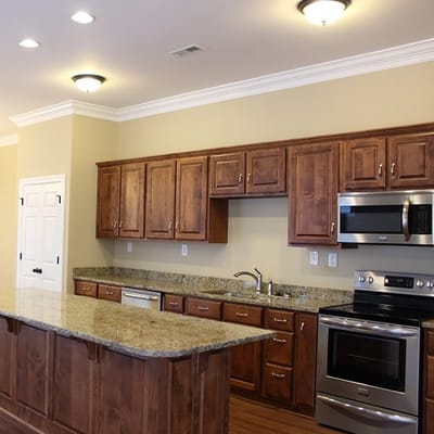 Modern kitchen in a senior living facility