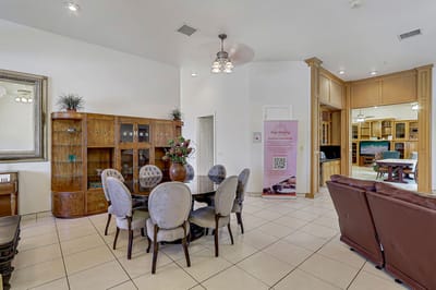 Interior view of a common area in a senior living facility