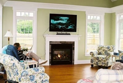 Residents relaxing in a cozy common area