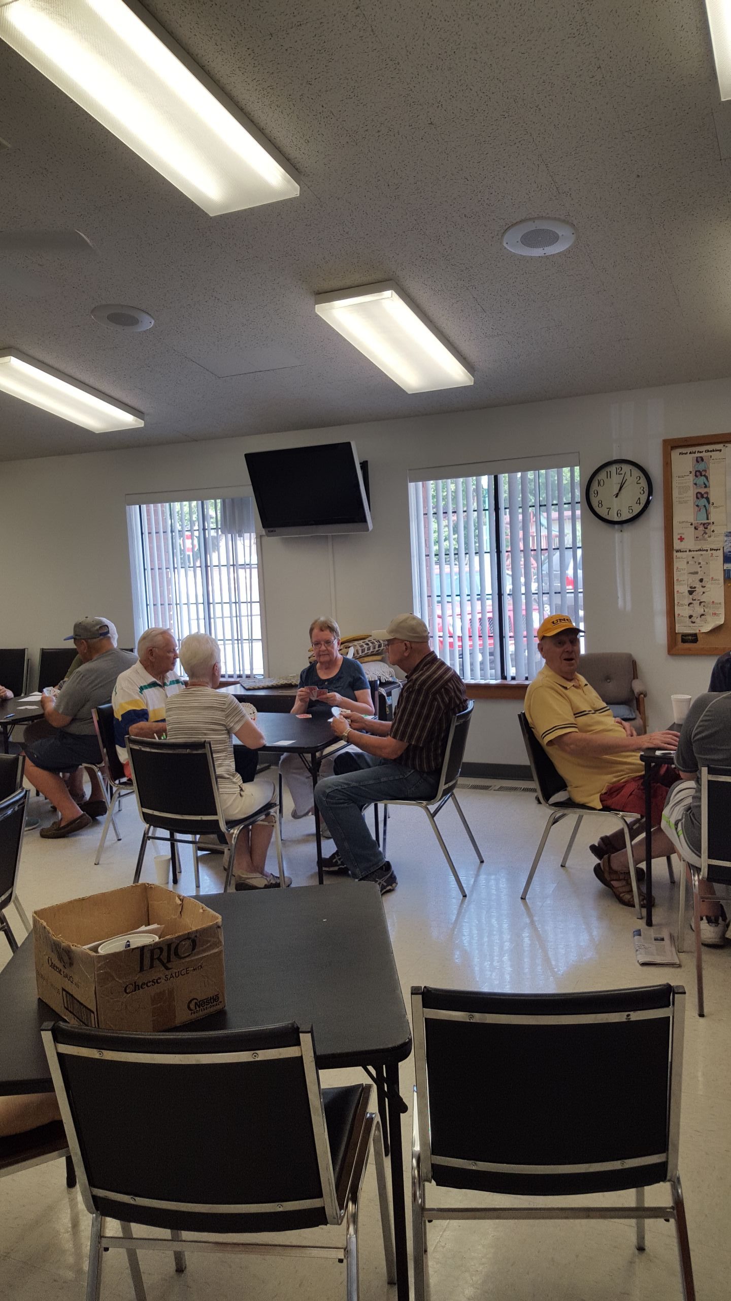 Residents enjoying conversation in a common area