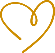 A heart illustration in golden color
