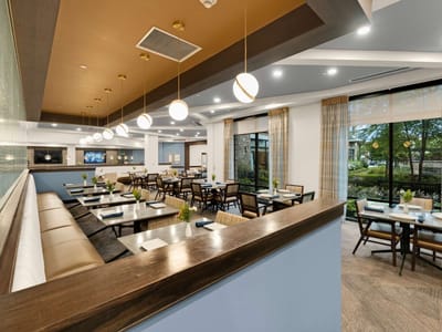 Modern dining area with stylish seating and decor