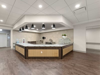 Interior view of a welcoming facility common area