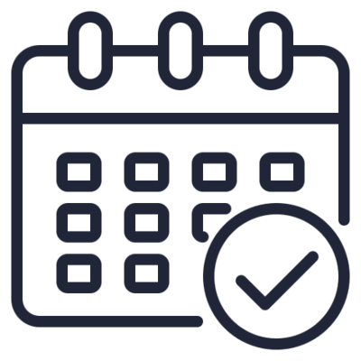 Simple calendar icon with checkmark