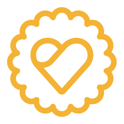 Heart logo design on a sticker-like background